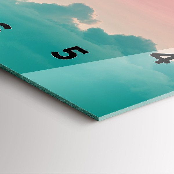 Square glass wall clock Sky and mountain gradient