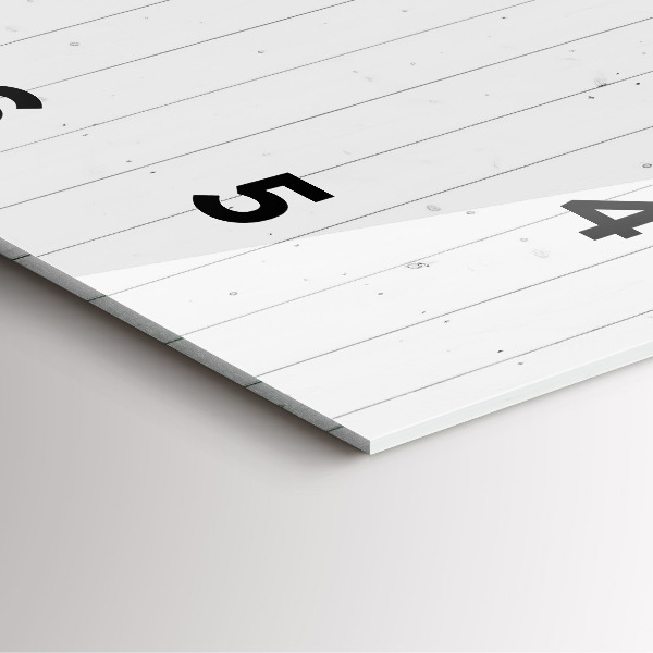 Square glass wall clock Wooden panels pattern