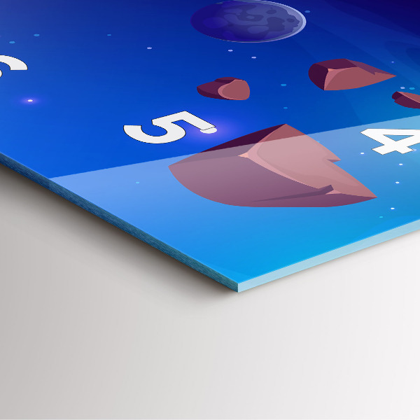 Square glass wall clock Planets galaxy