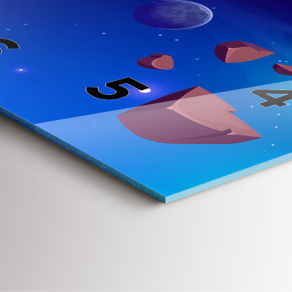 Square glass wall clock Planets galaxy