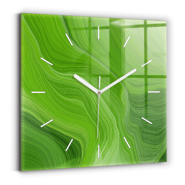 Square glass wall clock Modern waves