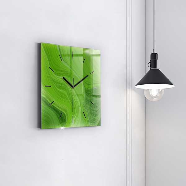 Square glass wall clock Modern waves
