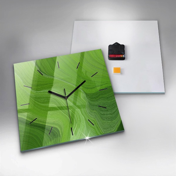 Square glass wall clock Modern waves