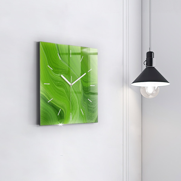 Square glass wall clock Modern waves