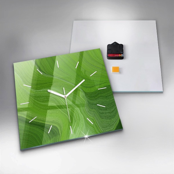 Square glass wall clock Modern waves