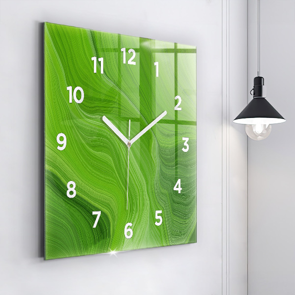 Square glass wall clock Modern waves