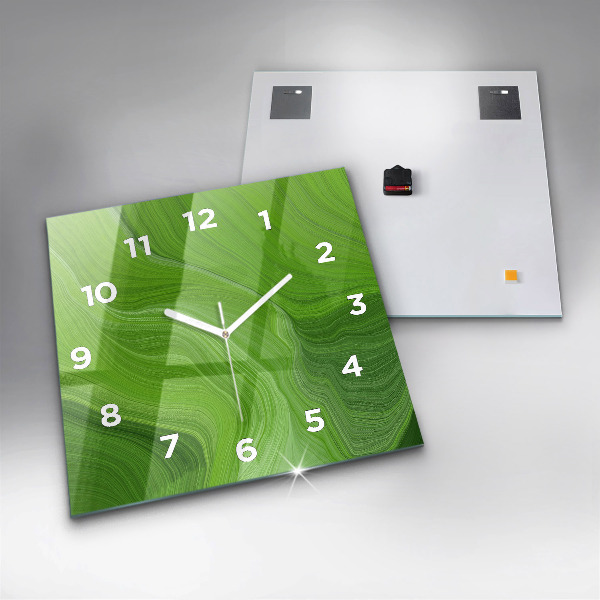 Square glass wall clock Modern waves