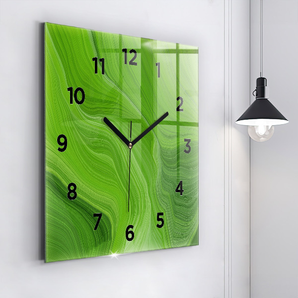 Square glass wall clock Modern waves
