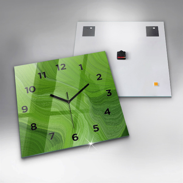 Square glass wall clock Modern waves