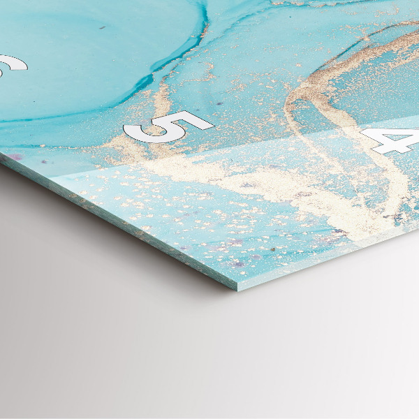 Square glass wall clock Decorative marble