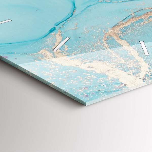 Square glass wall clock Decorative marble