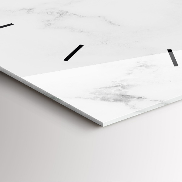 Square glass wall clock Elegant marble