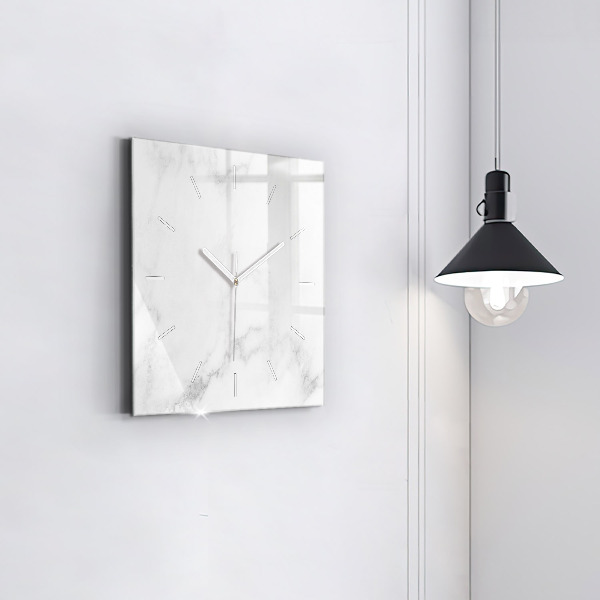 Square glass wall clock Elegant marble