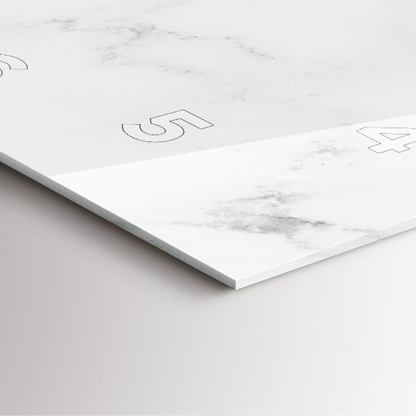 Square glass wall clock Elegant marble