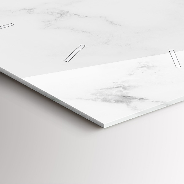 Square glass wall clock Elegant marble