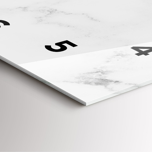 Square glass wall clock Elegant marble