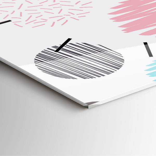 Square glass wall clock Geometric pattern