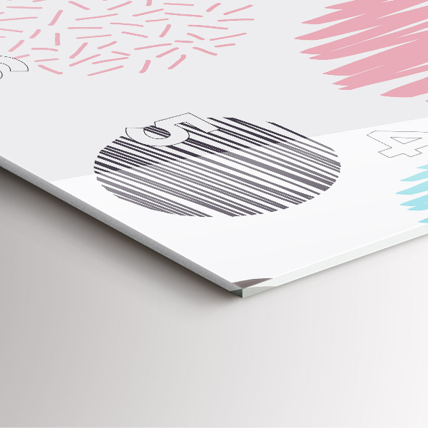 Square glass wall clock Geometric pattern