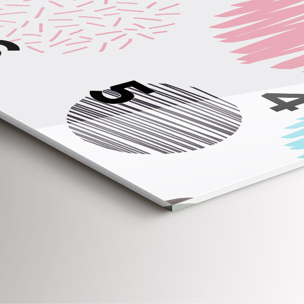 Square glass wall clock Geometric pattern