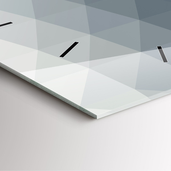 Square glass wall clock Gray abstraction