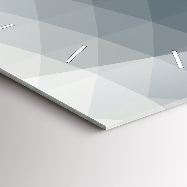 Square glass wall clock Gray abstraction