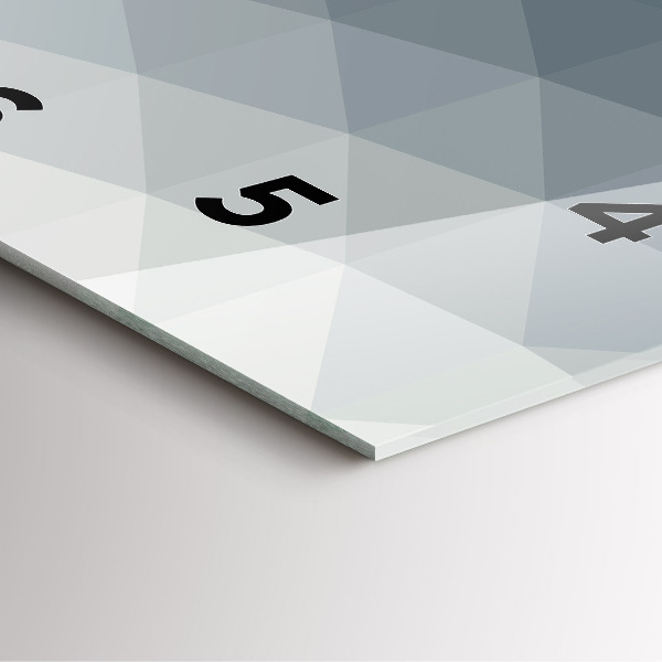 Square glass wall clock Gray abstraction