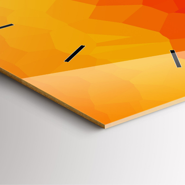 Square glass wall clock Colorful abstraction