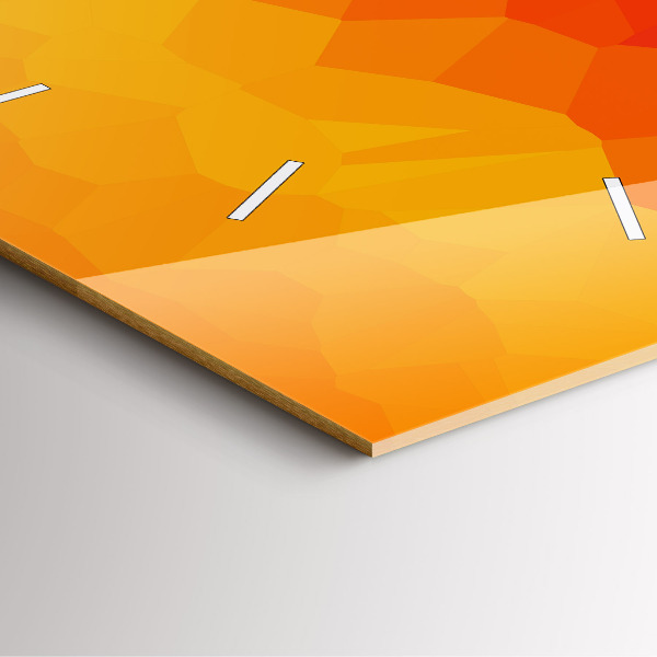 Square glass wall clock Colorful abstraction