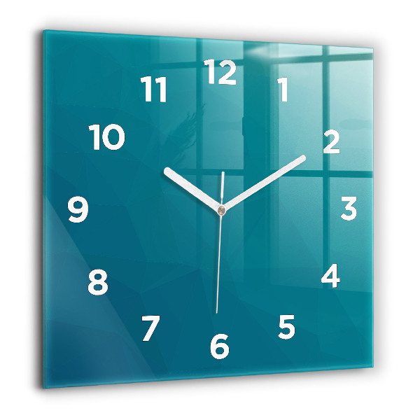 Square glass wall clock Sea abstraction