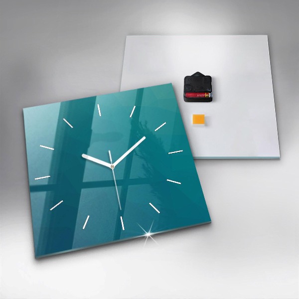 Square glass wall clock Sea abstraction