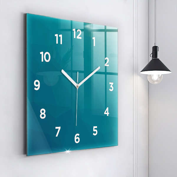 Square glass wall clock Sea abstraction