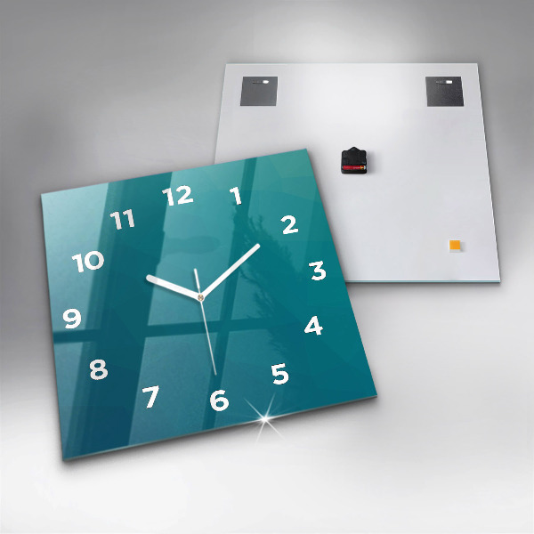 Square glass wall clock Sea abstraction