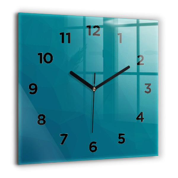 Square glass wall clock Sea abstraction