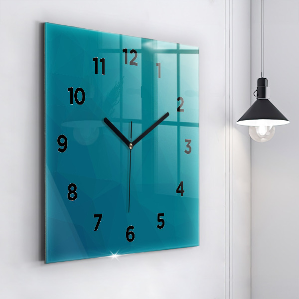 Square glass wall clock Sea abstraction