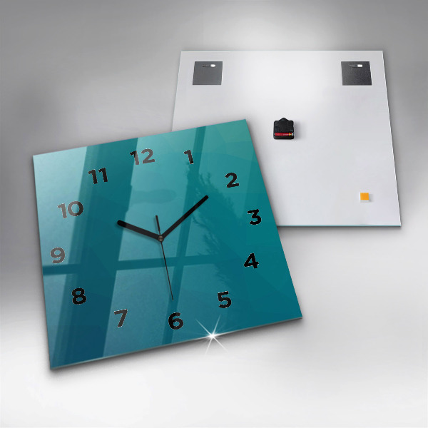 Square glass wall clock Sea abstraction