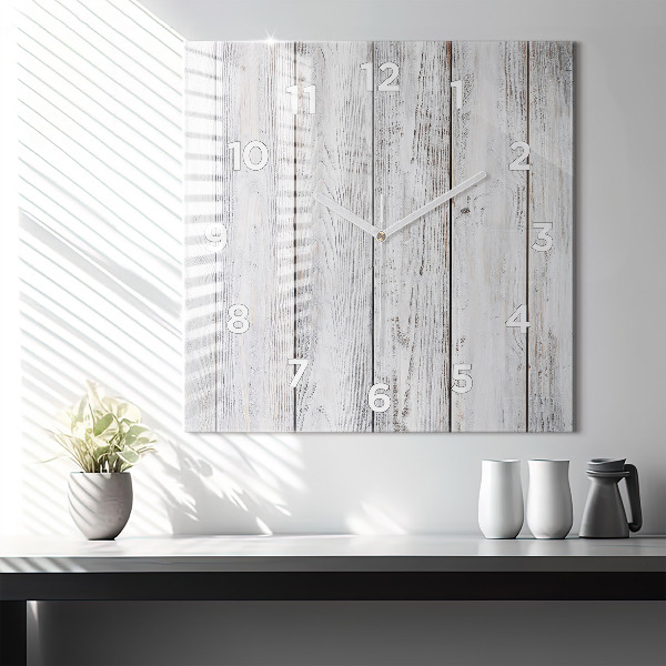 Square glass wall clock Painted boards