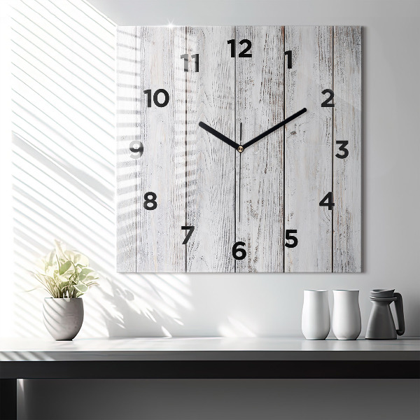 Square glass wall clock Painted boards