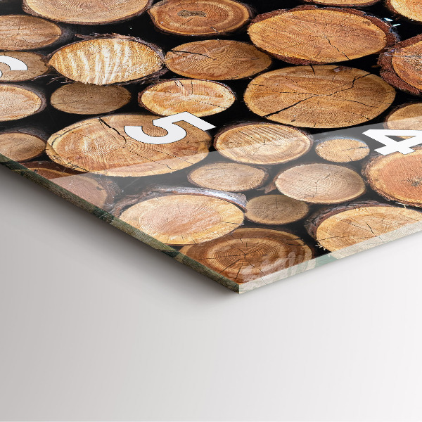 Square glass wall clock Tree rings