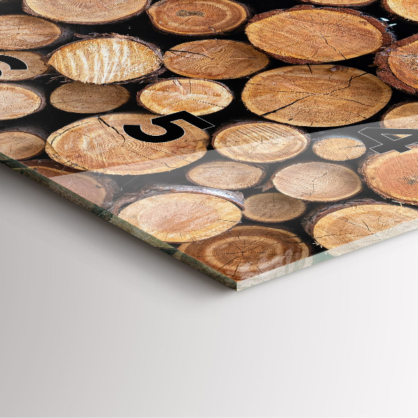 Square glass wall clock Tree rings