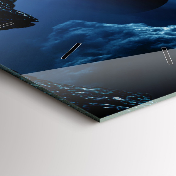 Square glass wall clock Great Galaxy