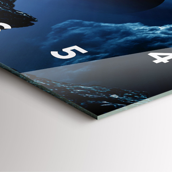 Square glass wall clock Great Galaxy