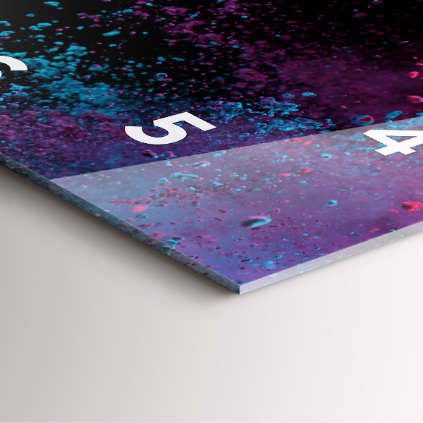 Square glass wall clock Explosion of colors