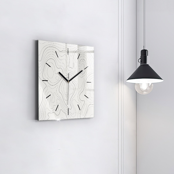 Square glass wall clock Abstraction spots