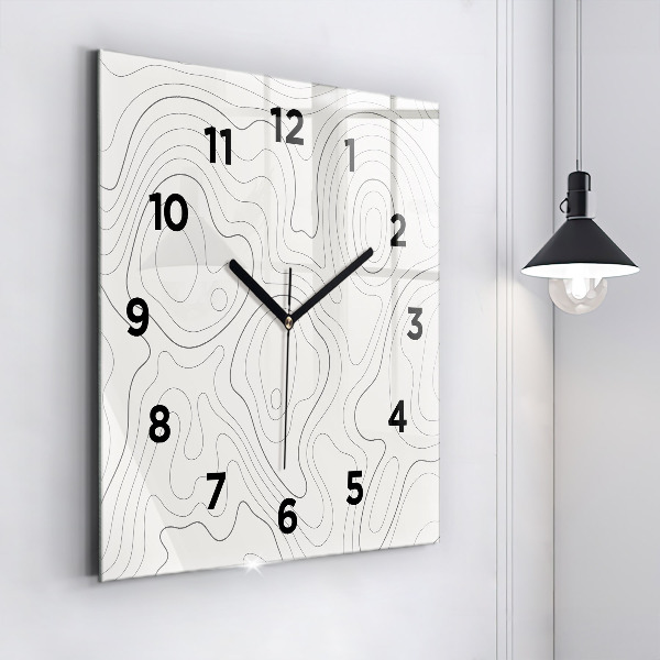 Square glass wall clock Abstraction spots
