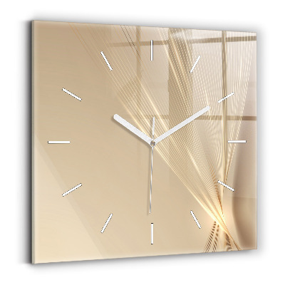 Square glass wall clock Abstract light