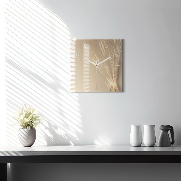 Square glass wall clock Abstract light