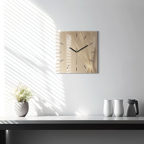 Square glass wall clock Abstract light