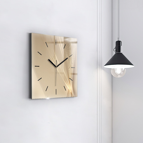 Square glass wall clock Abstract light
