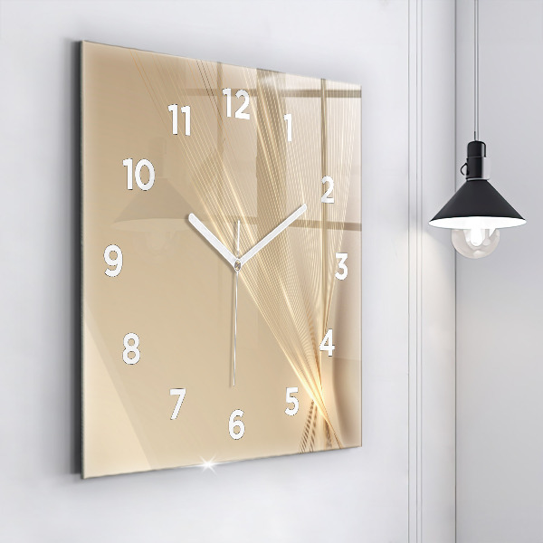 Square glass wall clock Abstract light