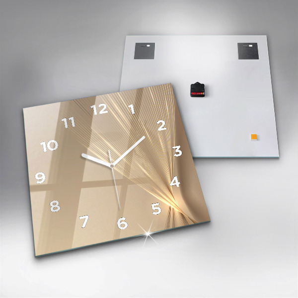 Square glass wall clock Abstract light